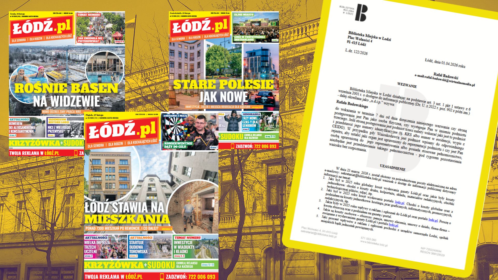 Zapytałem, ile Łódź wydaje na media samorządowe. Dostałem "wezwanie"