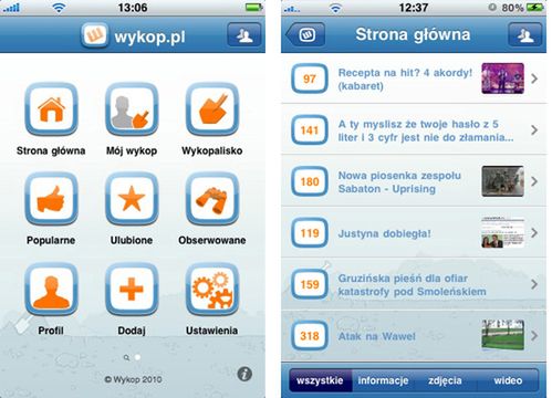 Wykop zadomowił się na iPhonie