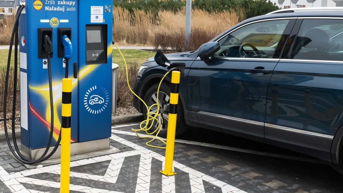 Ładowarka przy dyskoncie Lidla w Zalasewie koło Poznania jest już płatna