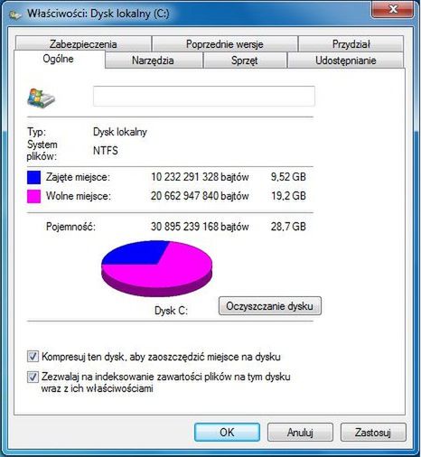 10 sposobów na zwiększenie ilości wolnego miejsca w Windows 7