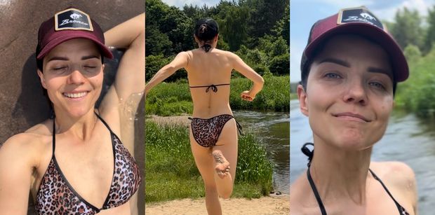 Ubrana w panterkowe bikini Joanna Jabłczyńska dokumentuje relaks nad rzeką. "Mieszkam w najpiękniejszym miejscu na ziemi" (ZDJĘCIA)
