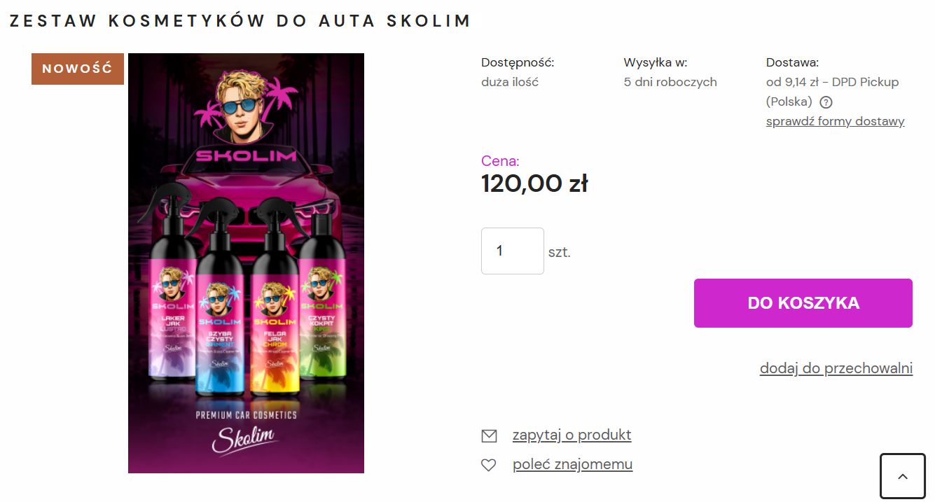 Kosmetyki do samochodu od Skolima