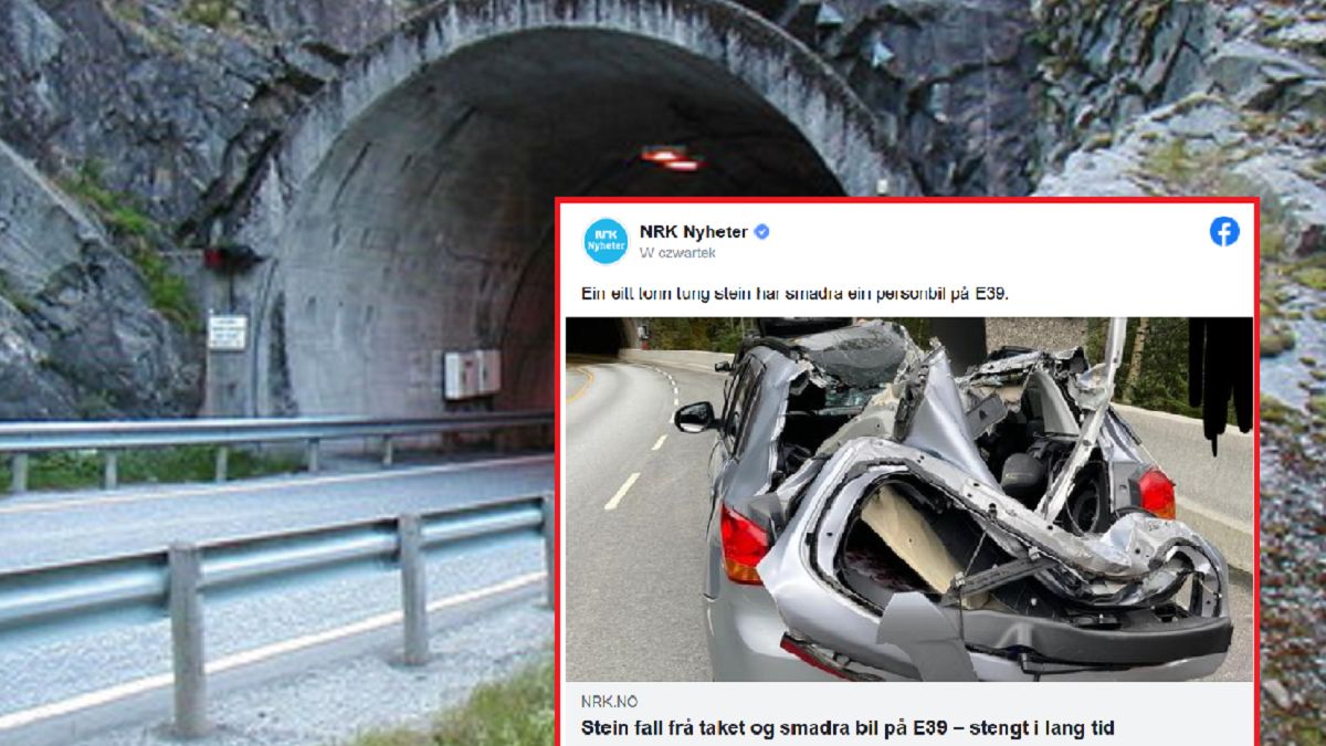 Polak był "milimetr od śmierci" w tym  norweskim tunelu 