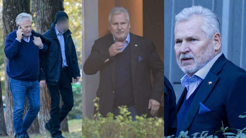 Aleksander Kwaśniewski "przyłapany" w drodze do salonu fryzjerskiego w asyście prywatnego kierowcy. Stylista się spisał? (ZDJĘCIA)