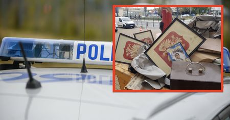 Godła w kontenerze przed biurem RPO. Policja sprawdzi zdjęcia