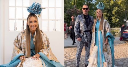 Małgorzata Rozenek ze STATKIEM NA GŁOWIE i orientalny Radosław Majdan meldują się na balu u Omeny Mensah (ZDJĘCIA)