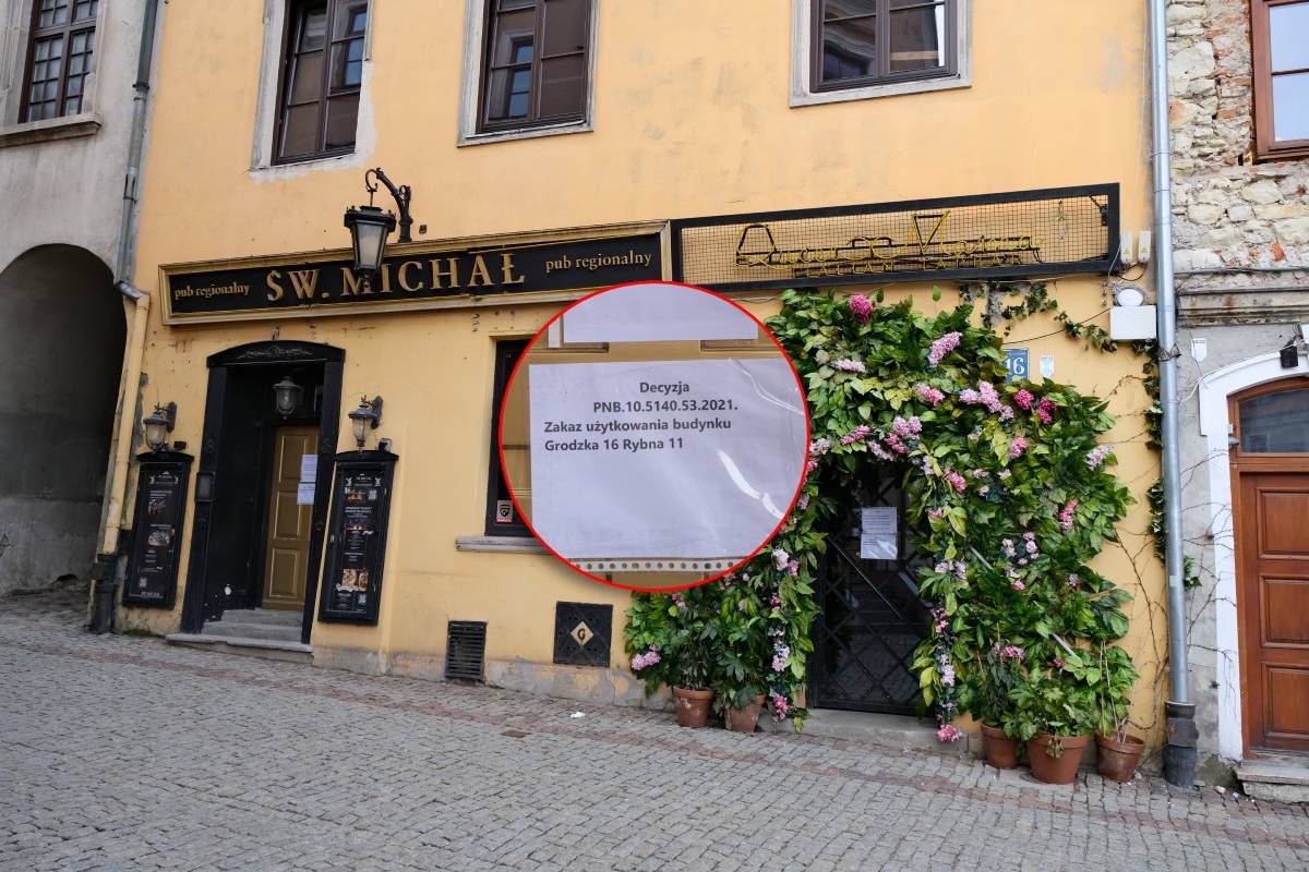 Dwie popularne restauracje w Lublinie zamknięte do odwołania. Informacja na drzwiach: „Zakaz użytkowania budynku”