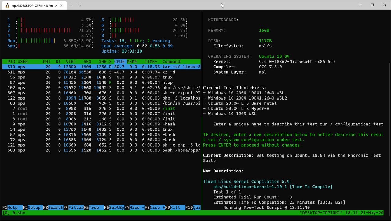 Windows Subsystem For Linux (WSL2) - Test Wydajności