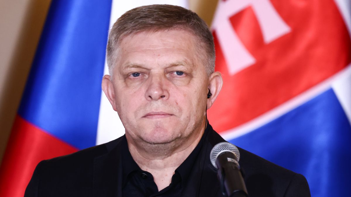 Slovak Prime Minister Robert Fico attends a press conference at the town hall in in Wroclaw, Poland on September 19, 2024. The European Commission President  announced an $11 billion euros package to help central Europe recover from severe floods of Storm Boris. (Photo by Beata Zawrzel/NurPhoto via Getty Images)