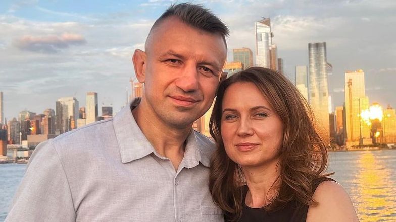 Tomasz Adamek z żoną Dorotą.