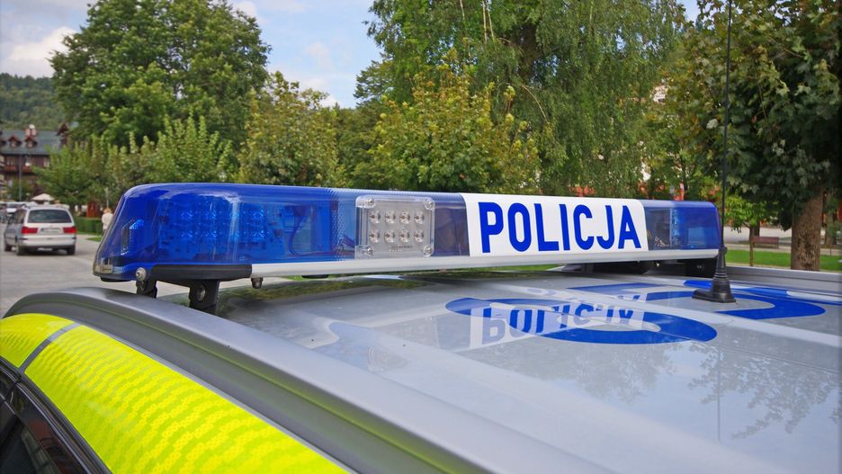 Stock Marek BazakPHOTO: ZOFIA I MAREK BAZAK / EAST NEWS Wojewodztwo malopolskie miasto Krynica Zdroj N/z Radiowoz policyjny w nowym oznakowaniu, policja.MAREK BAZAK
