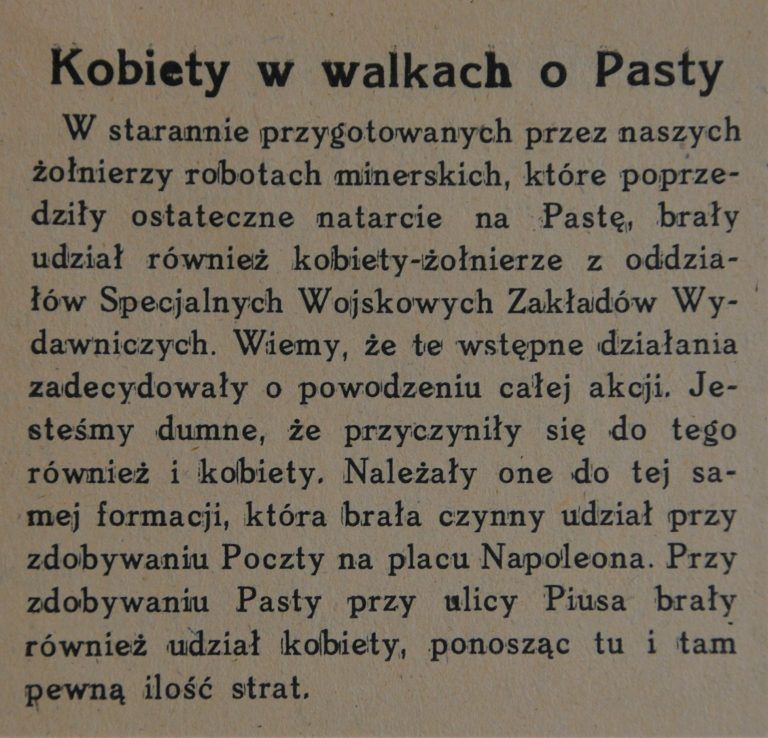 Kobiety w walkach o Pasty