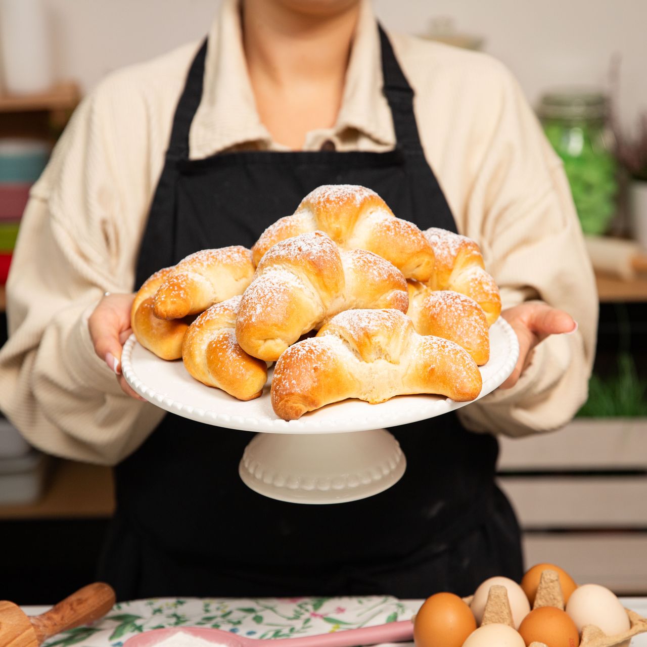 Croissants ready for baking