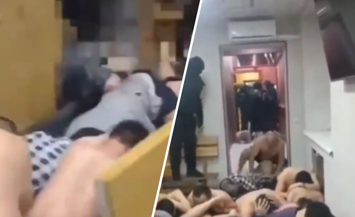 Brutalna akcja OMON-u w łaźni w Moskwie