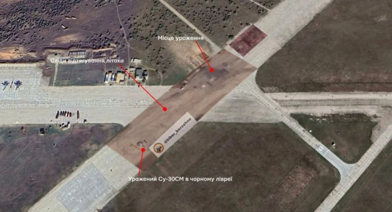 Satellite photo of the base in Saki