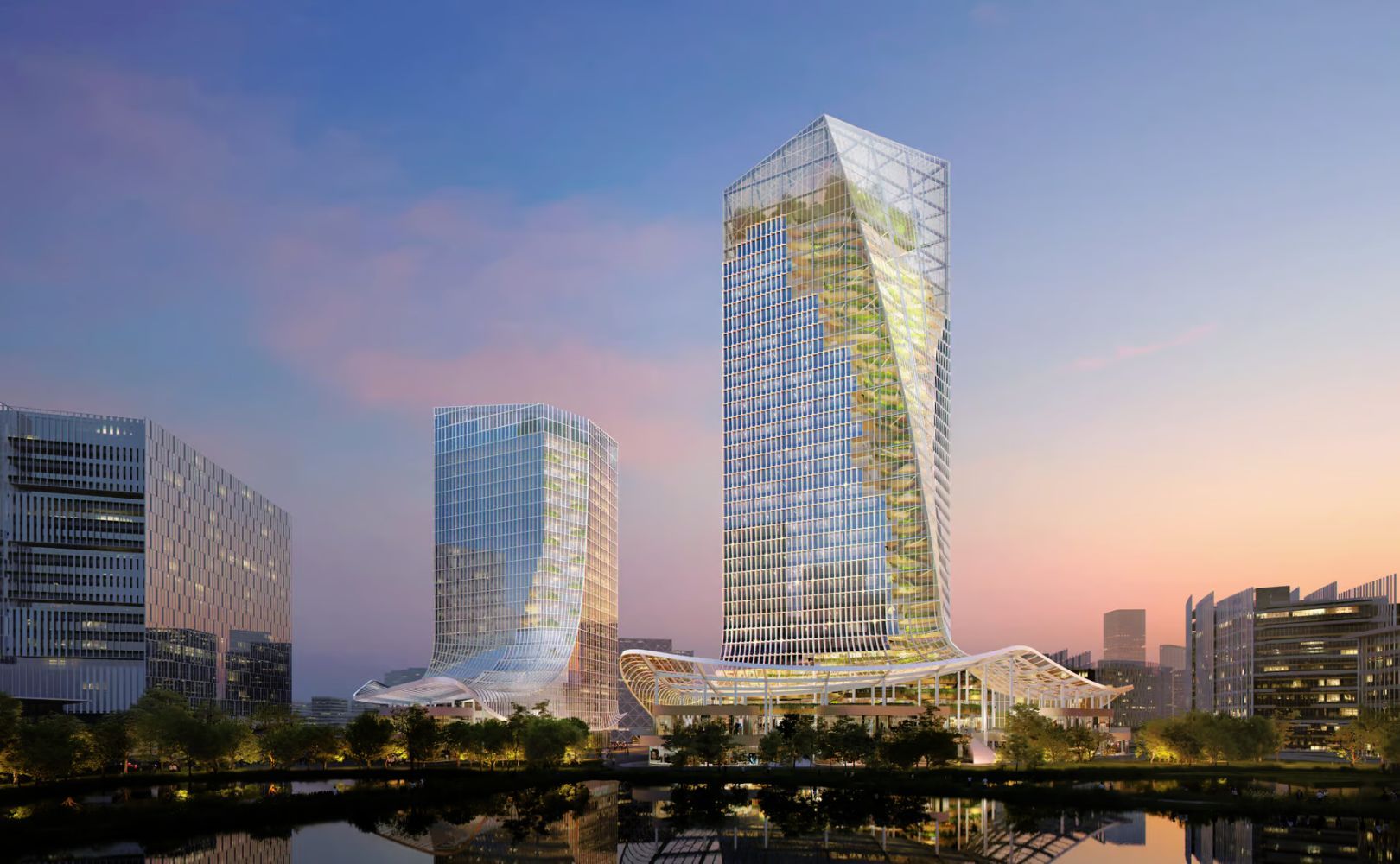 150 metrowy biurowiec w Chinach będzie miał zieleń wewnątrz