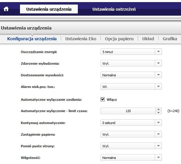 Samsung Xpress SL-C410W Easy Printer Manager ustawienia 1