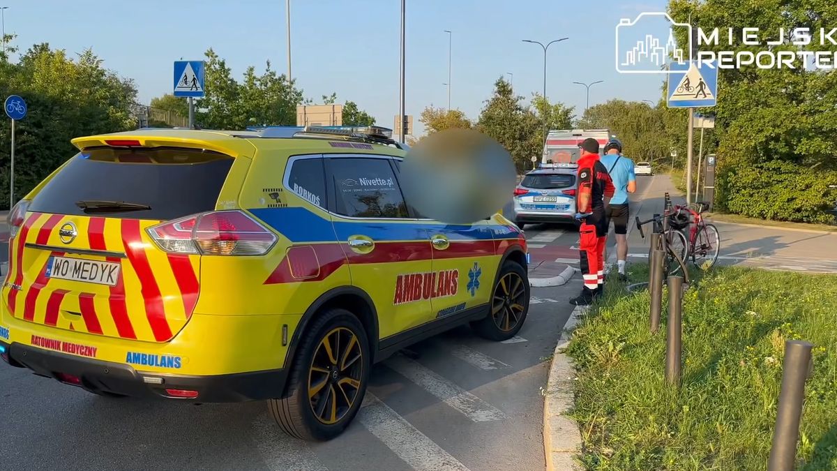 W wyniku kolizji rowerzysta trafił do szpitala