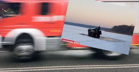 Jeździli terenówką po zamarzniętym jeziorze. Nagle pod nimi załamał się lód