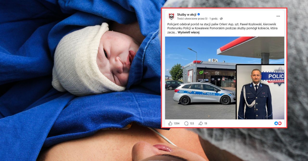 Zaczęła rodzić na Orlenie. Reakcja policjanta. "Dożywotnio bon na paliwo"