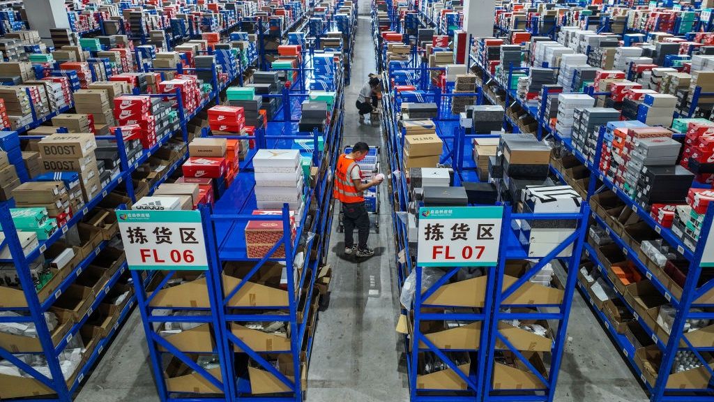 Cross-border E-commerce Enterprise Braces For Double 11 Shopping Festival In Jinhua
JINHUA, CHINA - OCTOBER 23: Employees select order products at a cross-border e-commerce warehouse ahead of Double 11 Shopping Festival on October 23, 2024 in Jinhua, Zhejiang Province of China. (Photo by Jin Sicheng/VCG via Getty Images)
VCG
jinhua, double 11 shopping festival, china, warehousing