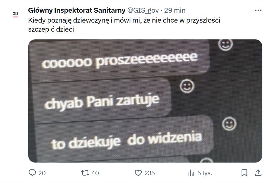 Tweet opublikowany przez GIS. 