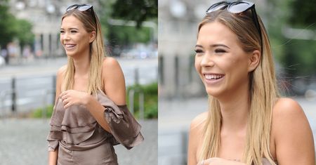 Sandra Kubicka w niedopasowanych falbanach pozuje pod studiem "Dzień Dobry TVN" (ZDJĘCIA)