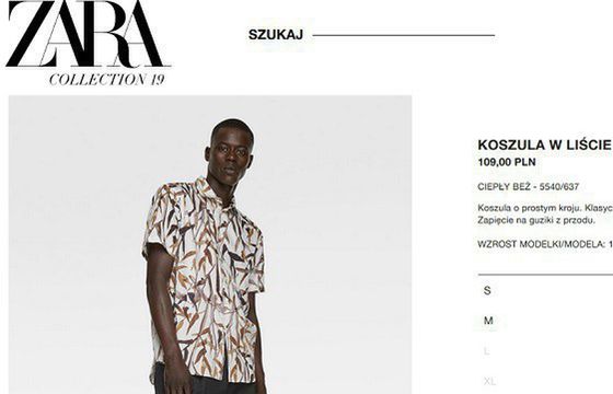 Zara po krytyce internautów usunęła zdjęcie koszuli z bambusem i zmieniła pod nim podpis