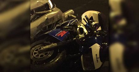 Zderzenie samochodu z motocyklem. Dwie osoby w szpitalu (zdjęcia, wideo)