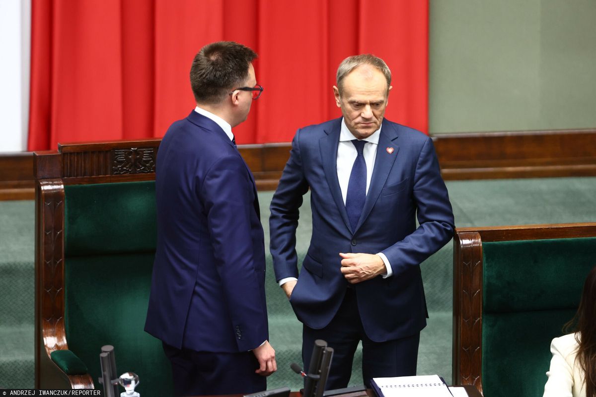 Na zdjęciu marszałek Sejmu Szymon Hołownia oraz premier Donald Tusk