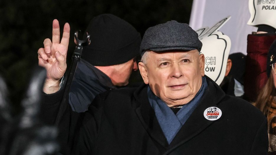 Jarosław Kaczyński podczas "Protestu Wolnych Polaków"