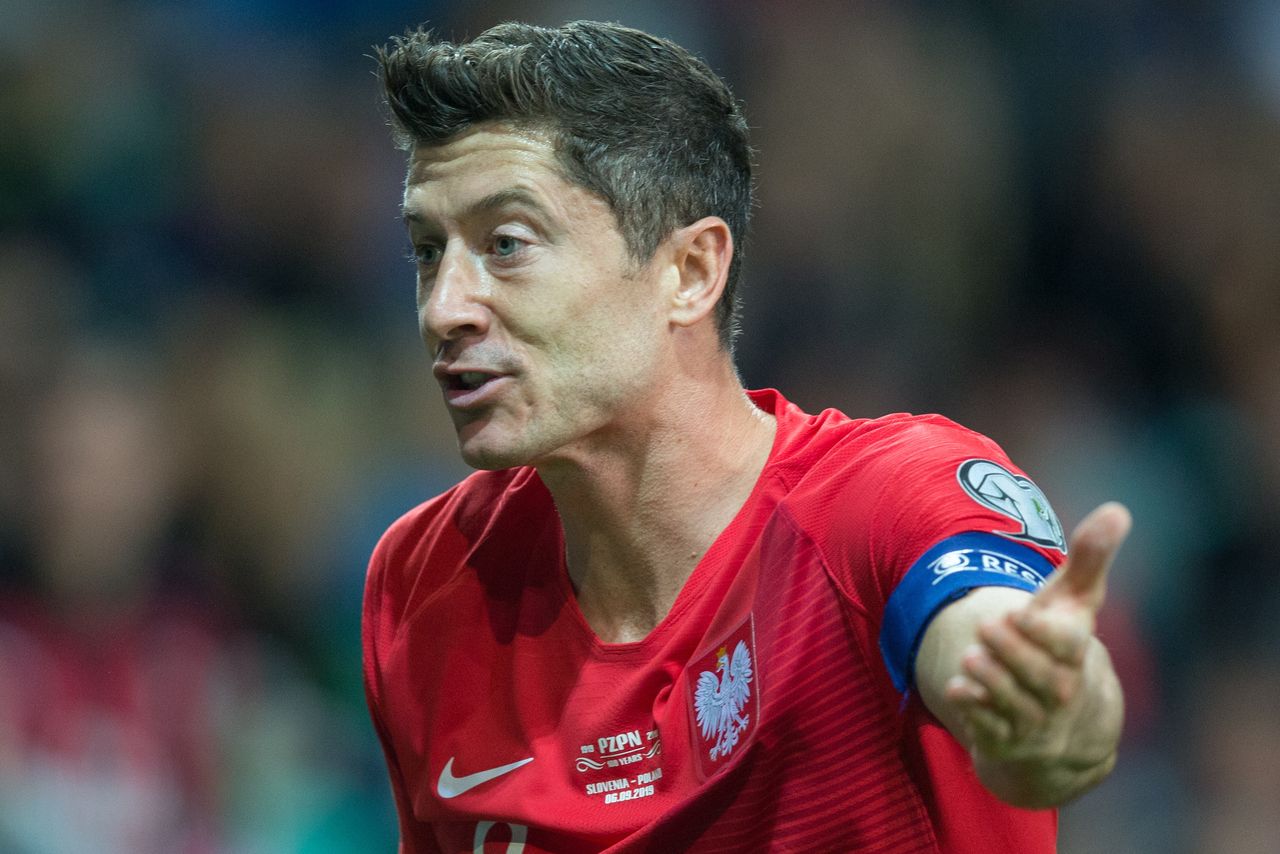 Robert Lewandowski (POL) during the UEFA Euro 2020 qualifier between Slovenia and Poland at Stadion Stozice on September 6, 2019 in Ljubljana, Slovenia. (Photo by Foto Olimpik/NurPhoto via Getty Images)