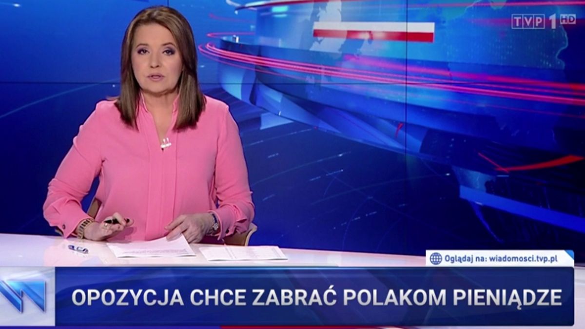 Kadr z Wiadomości TVP z 5 listopada. 