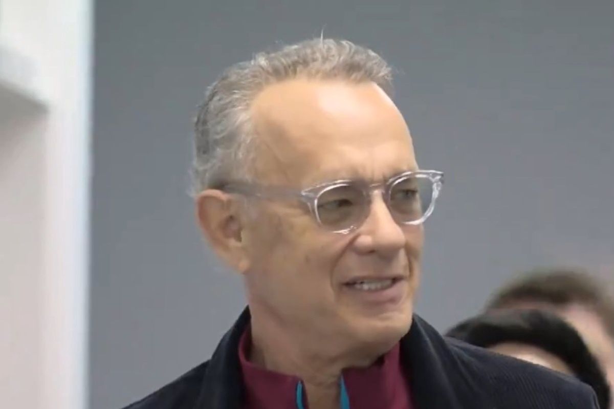 Tom Hanks flew in for the Aston Villa vs. Liverpool FC match.