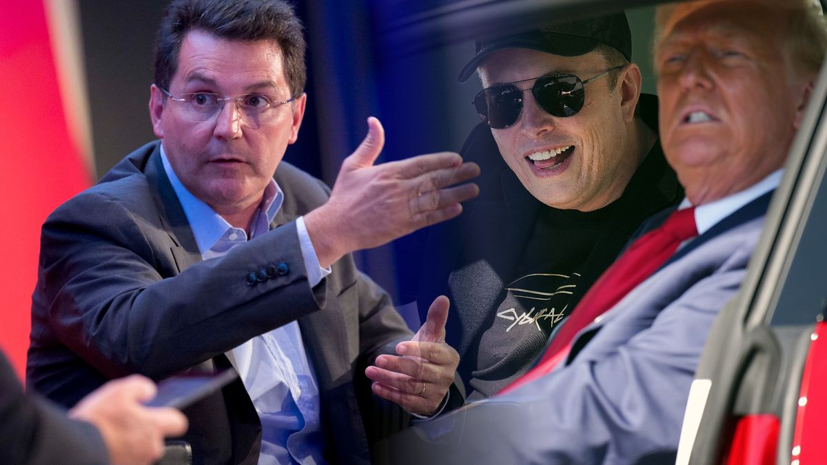 Na kolażu od lewej: Olivier Roussat oraz Elon Musk z Donaldem Trumpem w czasie, gdy współpracował z administracją USA