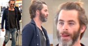 Brodaty Chris Pine na lotnisku w Los Angeles. Poznajecie? (FOTO)