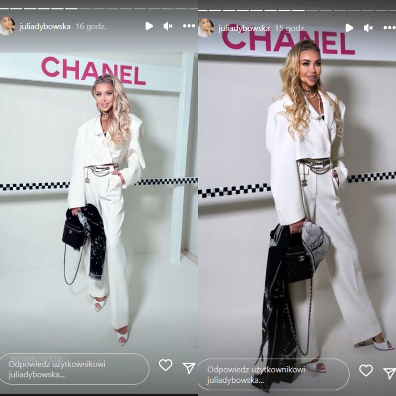 Julia Dybowska pozuje na evencie z mamą i torebką Chanel