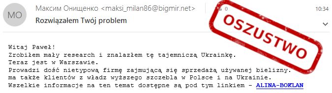 W kampani wysyłano wiadomości e-mail o treści, która miała nakłaniać do kliknięcia w link