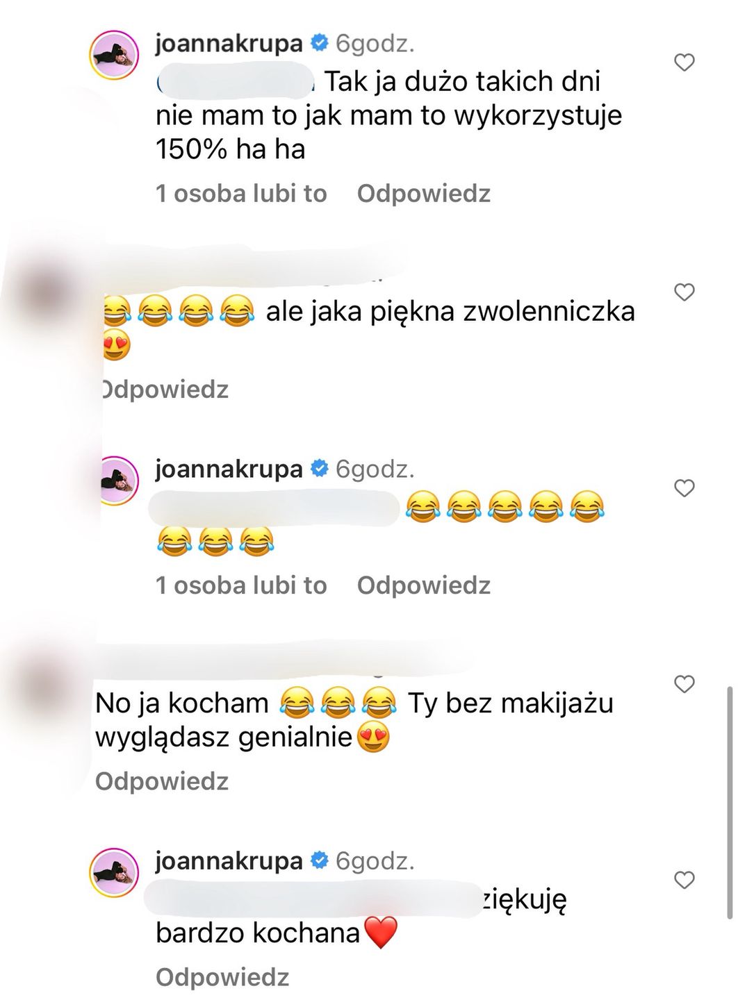 Joanna Krupa odpowiada internautom