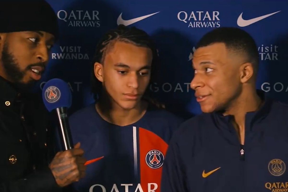 Kylian Mbappe interrupted Presnel Kimpembe's interview with Ethan.