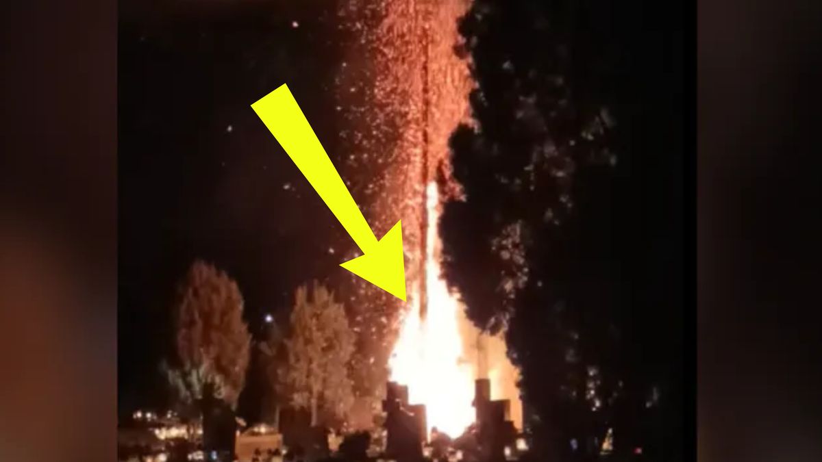 Pożar na cmentarzu w Koninie.