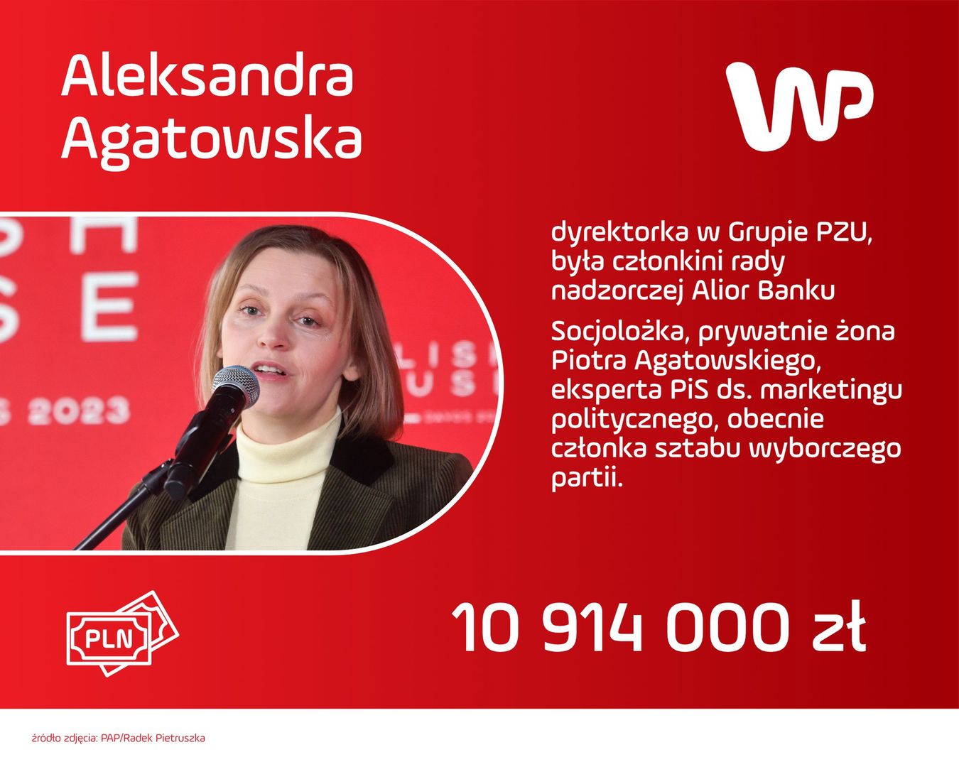 Wynagrodzenia milionerów "Dobrej Zmiany": Aleksandra Agatowska.