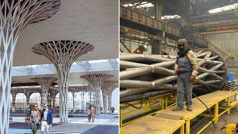 Budowa filarów Dworca Metropolitalnego w Lublinie