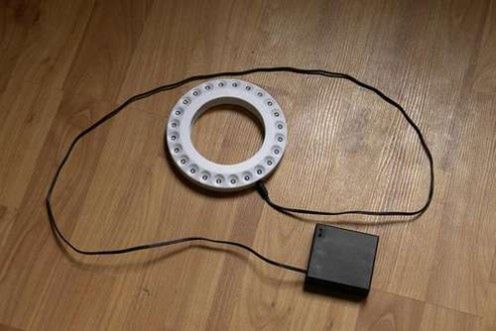 24 LED + 4 baterie AA = lampa pierścieniowa 2