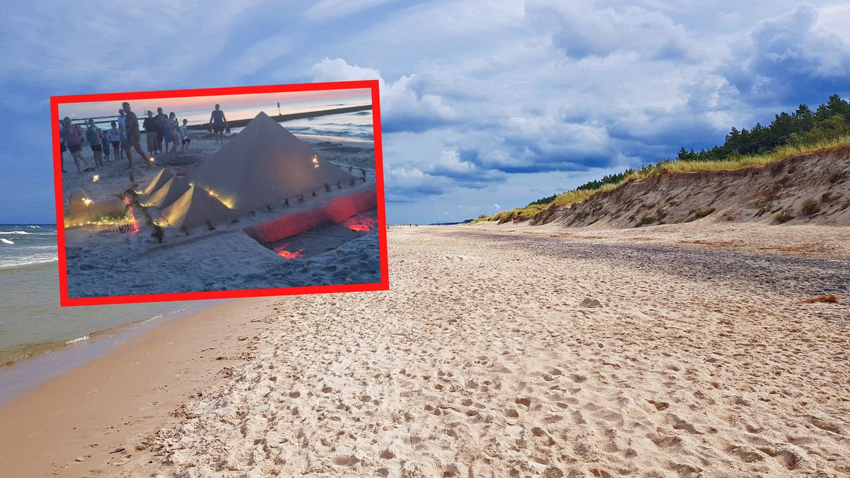 Niezwykły widok na plaży w Łebie