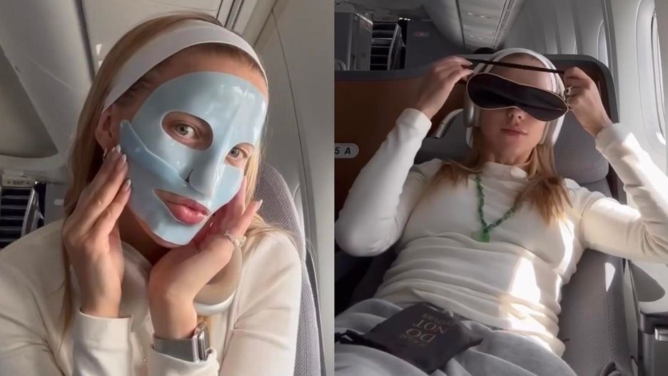 Jessica Mercedes raczy obserwujących sposobami na pielęgnację skóry prosto z samolotu