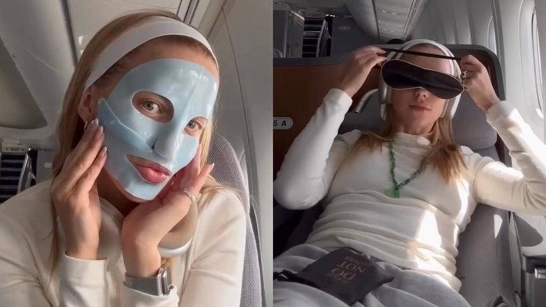 Jessica Mercedes raczy obserwujących sposobami na pielęgnację skóry prosto z samolotu