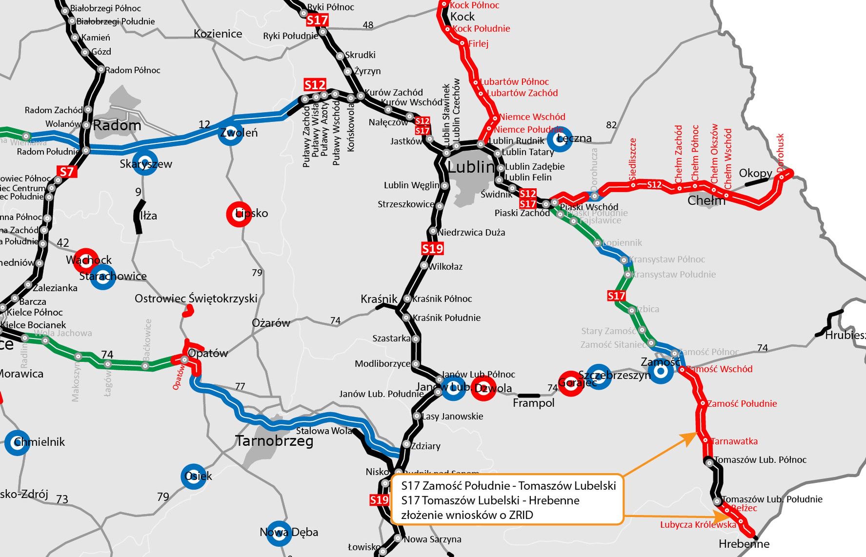 Mapa drogi S17