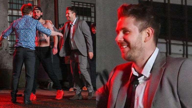 Antek Królikowski na planie