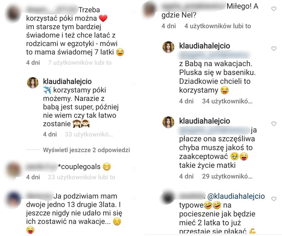 Klaudia Halejcio nie zabrała dziecka na majówkę 